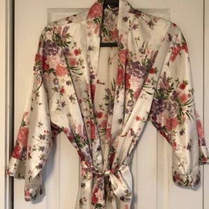 Floral Silk Like Robe